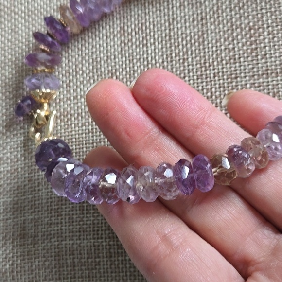 14KT Faceted Ametrine Necklace - Picture 9 of 11